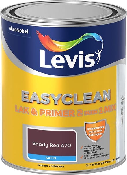 Levis - Easyclean Lak & Primer 2-In-1 Mix - Shady Red A70 - Mengverf - 1 L