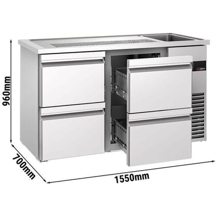 GGM Gastro Biertheke PREMIUM - 1550x700mm - 4 Schubladen
