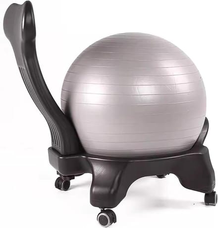 Bal Stoel - Zitbal Kruk - Ergonomisch Zitten - Bevordert Actieve Zithouding - 53x79cm - Grijs