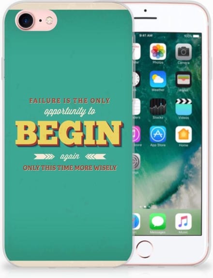iPhone SE 2022 | SE 2020 | 8 | 7 Siliconen hoesje met naam Quote Begin