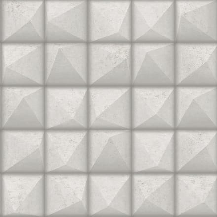 Reflets 3D vierkant grijs beton (vliesbehang, grijs)