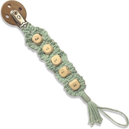 Gepersonaliseerd Speenkoord 'Explore' - Mintgroen Macramé - Katoenkoord - Prijs per Stuk - Inclusief Verzendkosten