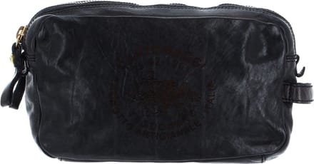 CAMPOMAGGI Leren Toilettas Beauty Bag Grigio Bruine