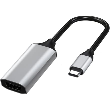 Câble compatible 4K Type C vers HDMI Convertisseur USB C vers HDMI pour ordinateur portable MacBook Adaptateur USB-C vers HDMI argenté