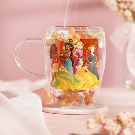 DISNEY PRINCESS – Multi Princess – Glass with Dried Flowers - 295 ml