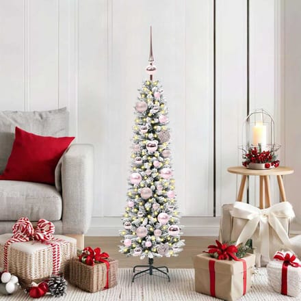 vidaXL - Kunstkerstboom - Wit - 120 - cm - PVC - en - Metaal - en - Plastic