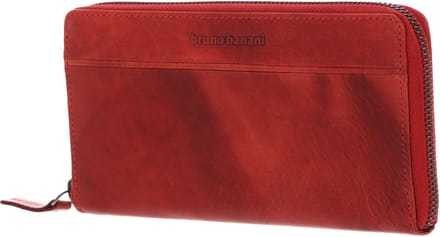 bruno banani Leren Portemonnee Frankfurt Zip Around Wallet Red Rood