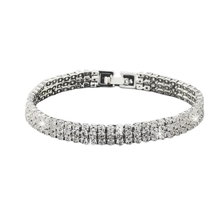 Nivard Armband - Staal - Nep Zilver - Dames - 3 Rijen