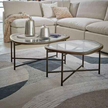 LOBERON Salontafel set van 2 Kembria donkerbruin/zwart