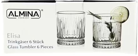 Almina Elisa - Drinkglas - Whisky Glas - Set van 6 stuks - Tumbler