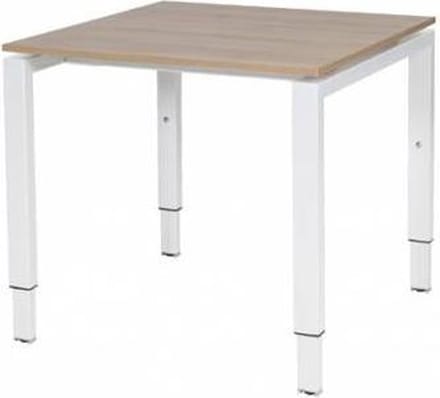 Verstelbaar Bureau - Domino 80x80 Havana Kersen - wit frame