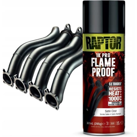 Raptor Flameproof - Hittebestendige BLANKE LAK ZIJDEGLANS spuitbus 400ml