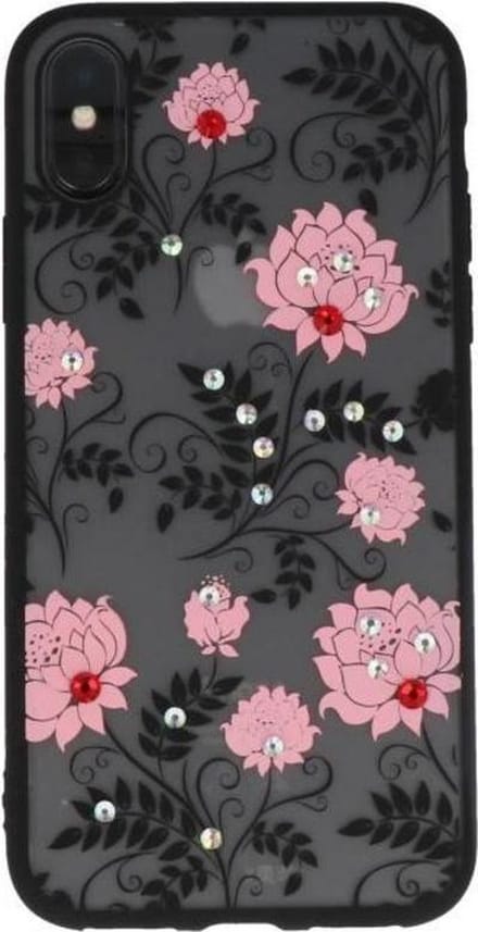 Licht Roze Diamant Lotus Back Cover Hoesje voor iPhone X
