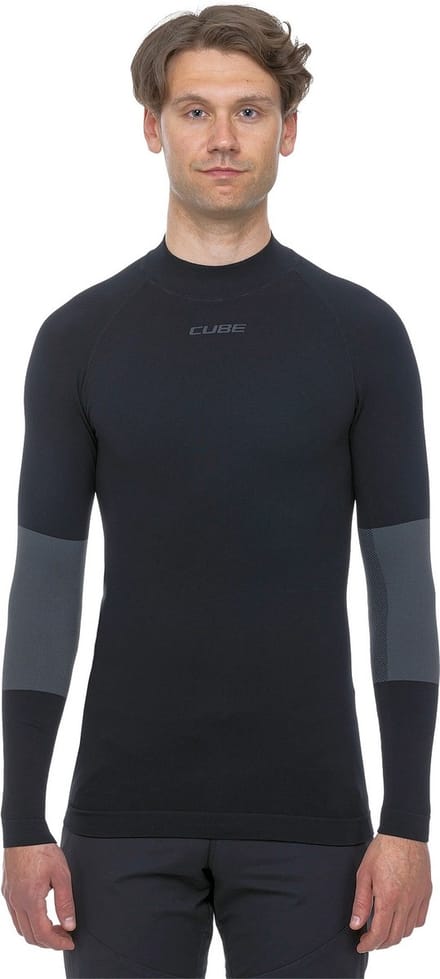 CUBE Fietsshirt BASELAYER RACE BE WARM L/S BLACK M/L
