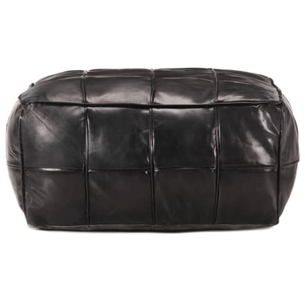 vidaXL - Poef - 60x60x30 - cm - echt - geitenleer - zwart