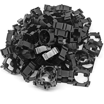 100 Stuks 18650 Lithium Batterij Beugel Mobiele Spacer Dubbele Batterij Houder Beugel DIY Batterij zwart