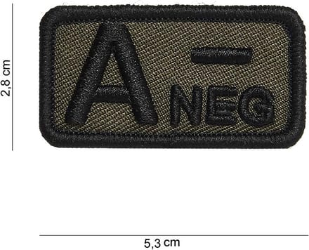 Embleem stof Bloedgroep A- groen