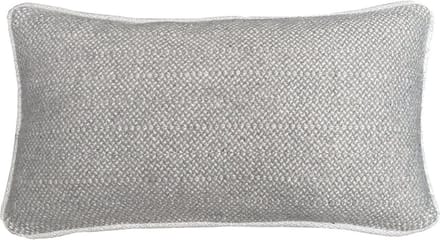 Natural grey structure recycled wool rectangle cushion
