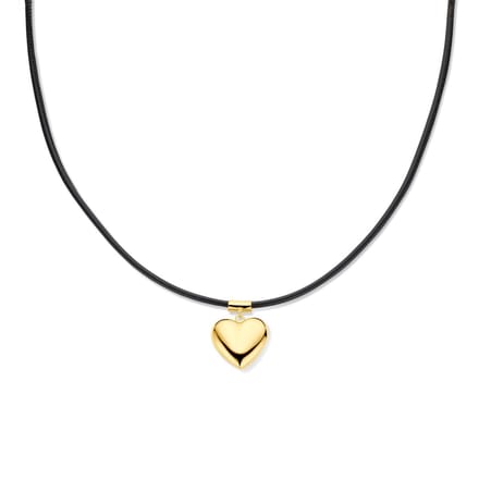 zilver verguld (met rubber/nylon/etc.) collier hart 38 + 6 cm 3 micron 2600125