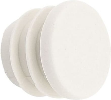 Inslagdop - rond - 37 mm (1 - 3) - wit - kunststof - 10 stuks