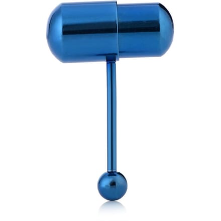 Vibrerende tongpiercing met staafje van roestvrij staal (#23) blue
