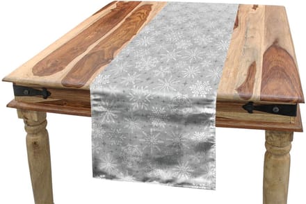 ABAKUHAUS Tafelloper – 40x180 cm, Grijs/Wit, Polyester, machinewasbaar