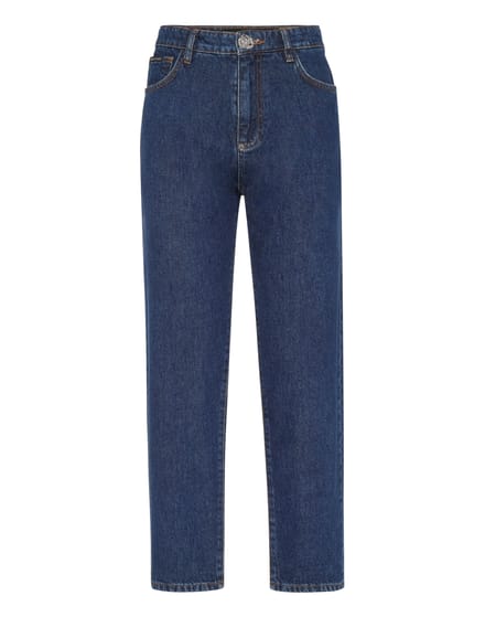 Denim Trousers Mom Fit Hexagon