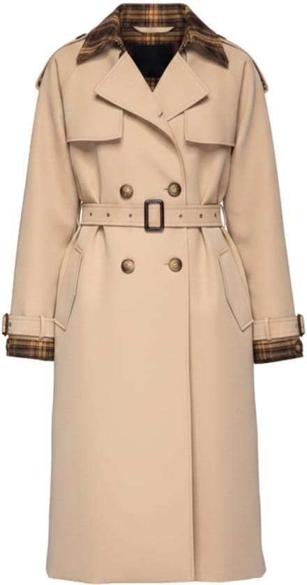 OMBRE Trenchcoat - Lange Mouw - Knopen - Effen Beige M