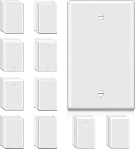 Blanco Muurplaat - Wandplaat Afdekking - Wandafwerking - Onbreekbaar Polycarbonaat - H4.53" x B2.76" - Wit