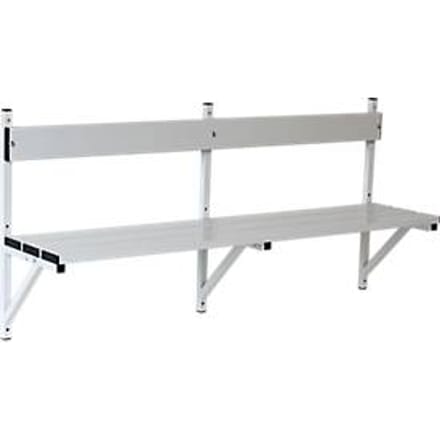Wandbank, aluminium, L 2000 mm, lichtgrijs (RAL 7035)