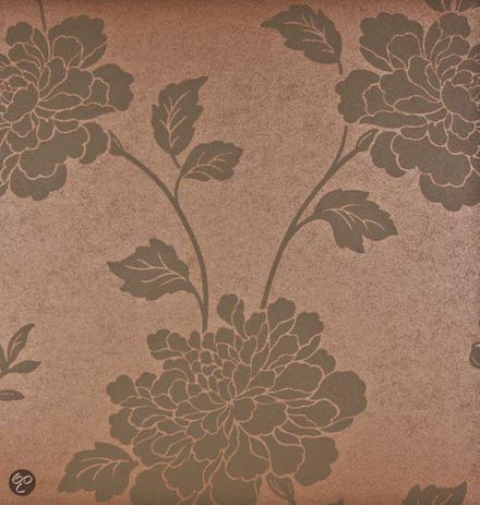 Dutch Wallcoverings Bloem - Brons/bruin