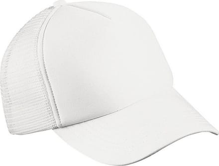 Myrtle Beach Kinderen/Kinderen 5 Panel Polyester Mesh Cap (Wit/Wit)