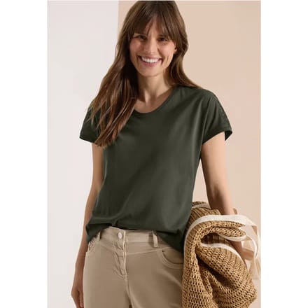 Shirt met overhangende schouders en kanten details