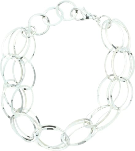 Behave - Armband zilverkleur met ovale ringen - Minimal chic