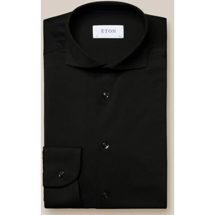 Eton Overhemd Soft Uni Four-Way Stretch Zwart / male