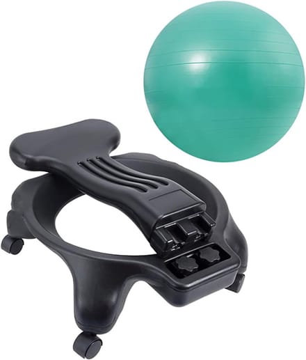 Stabiliteitsbal Stoel - Ergonomische Zetel - Zitbal Training - Met Rugsteun - 55cm Bal Diameter - Groen