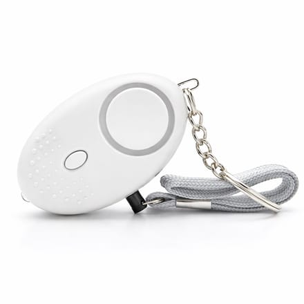 Veiligheidsalarm- zelfverdediging -130DB- sleutelhanger- wit
