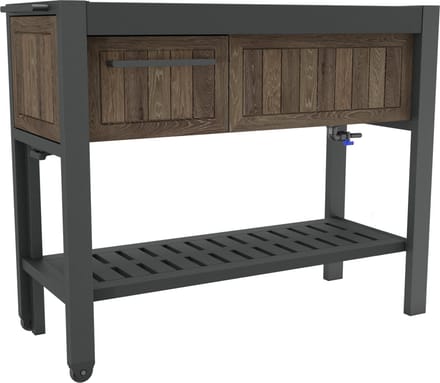Keter Hosting Partytafel met Koelbox - 112 x 43 x 90 cm – Antraciet/Bruin
