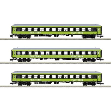 MiniTrix 15462 N set van 3 sneltreinrijtuigen FlixTrain van de trainpool, MHI