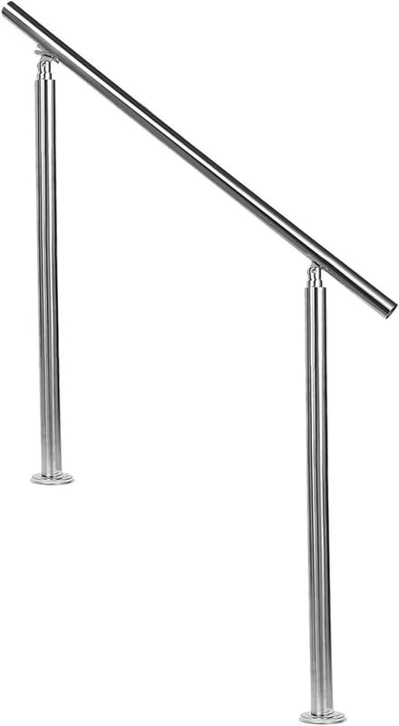 Leuning aluminium reling - Balustrade tuin leuning - Veiligheid balkon - Instelbare hoek - 160 cm - Onbehandeld