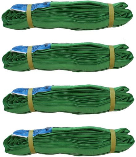 4er Set Rundschlinge 2000 kg 2 to grün 4 m Umfang Hebeband Hebeschlinge Hebegurt