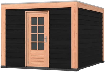 Douglas overkapping, 300 x 400, met schuur, Westwood Modern Basic zwart