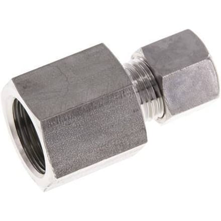 G 1/2'' x 10L RVS Rechte Knelfitting 315 Bar DIN 2353 - FL2S-FO-ST-012G-10-L