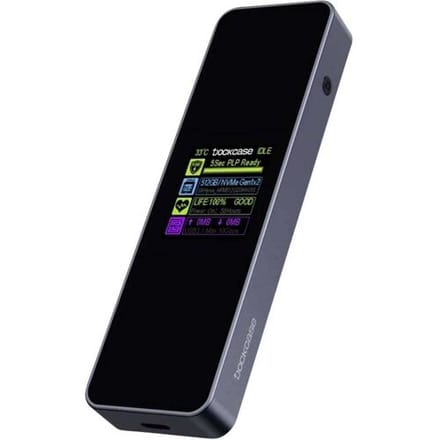 Dockcase 5s PLP Smart M.2 SSD-behuizing USB-C 3.2 Gen 2 10 GBit/s M.2 PCIe NVMe 2230, 2242, 2260, 2280 DSWC1P-5