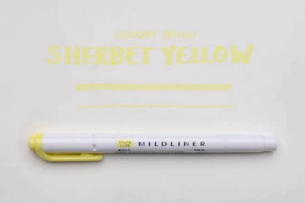 Zebra Mildliner Double-Sided Highlighter - Fine / Bold – Mild Sherbet Yellow / WKT7-MSY
