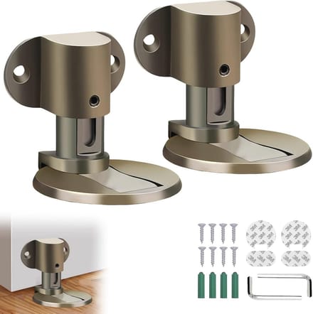 2 Stuks Magnetische Deurstoppers van Metaal voor Vloermontage - Roestvrij Staal