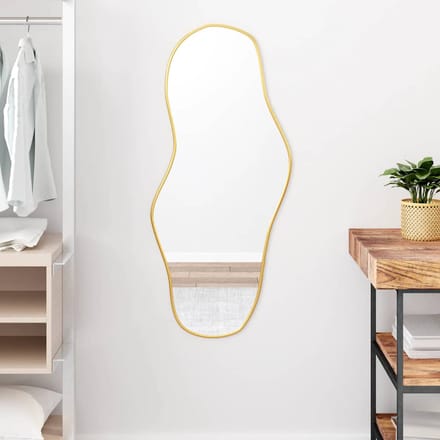 vidaXL - Wandspiegel - 100x45 - cm - goudkleurig