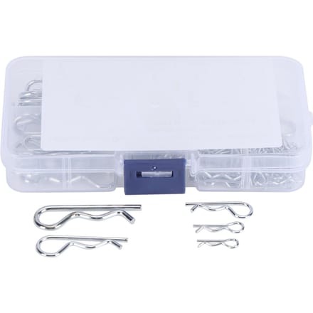 100 Stuks R Borgpennen Tractor Pen Clips met Plastic Doos Assortimentskit Bevestigingsclip Set