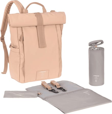 LÄSSIG Luiertas / rugtas Rolltop Up Backpack peach rose