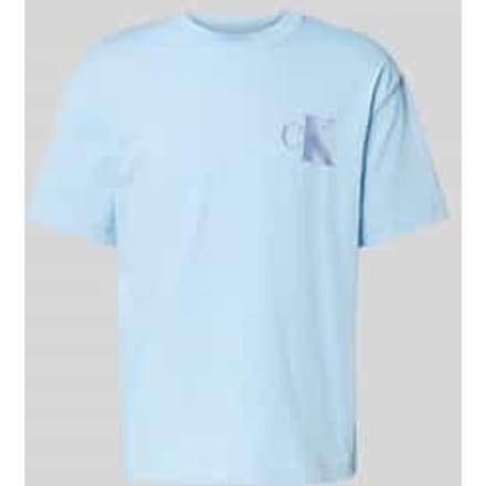T-shirt met labelprint en ronde hals